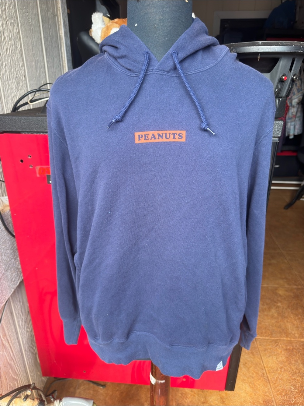 PreOwned Uniqlo Peanuts Sweatshirt Navy Blue Hoodie Men's XL